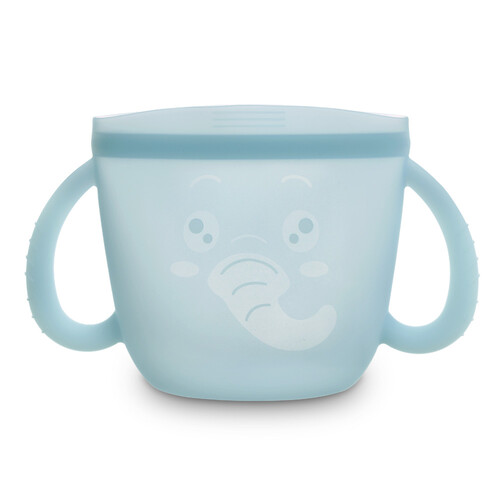 Snack-N-Seal Silicone Pouch - Ella Elephant (Mist Blue)